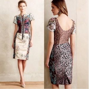 Byron Lars Anthropologie Brocade Dress Sz 10